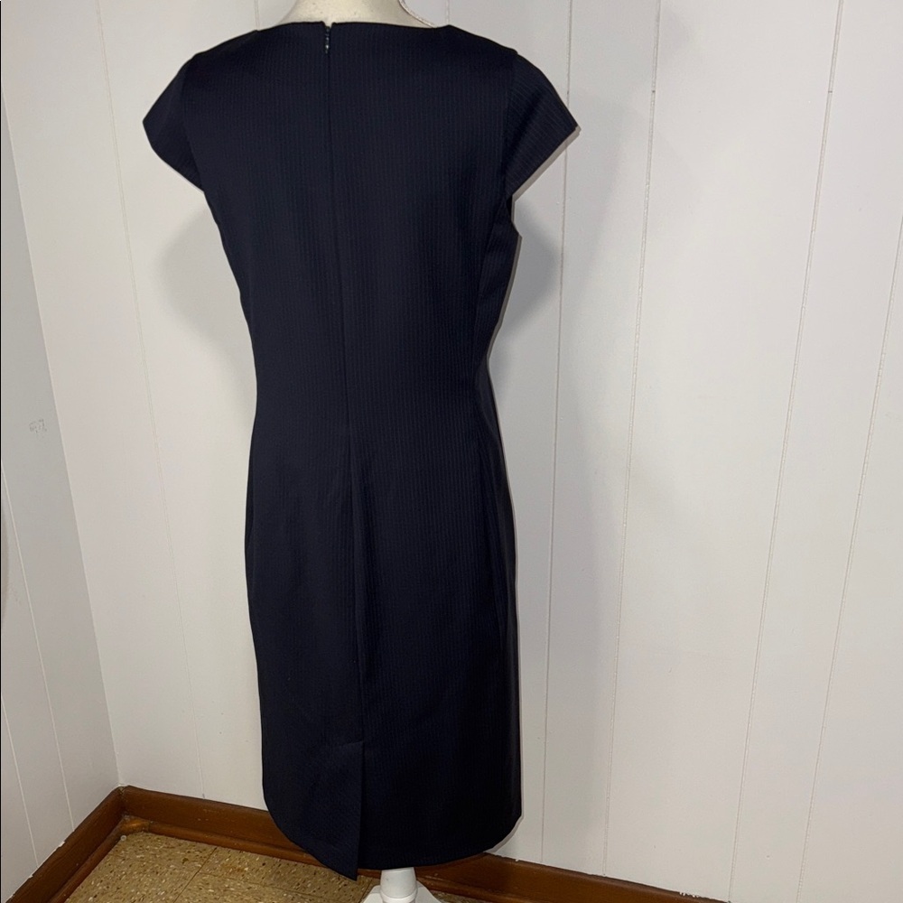 Talbots Navy V-Neck Midi Dress - Picture 4 of 7